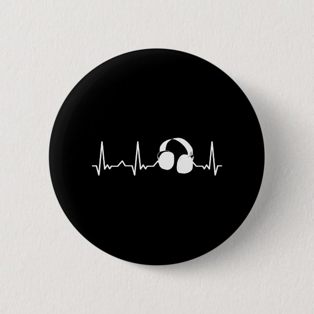 DJ Music Music Lover Musician Headphones Button (Front)