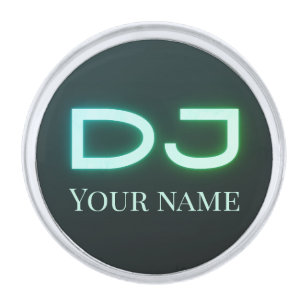 DJ music outfit personalizable  Silver Finish Lapel Pin