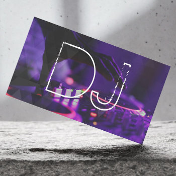 Dj Music Party Event Turntable Modern Business Card by cardfactory at Zazzle