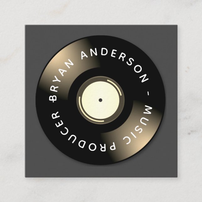 Dj - Music Producer Square Business Card (Front)
