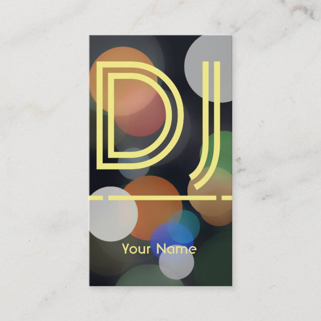 DJ music production and party night cover Business Card (Front)