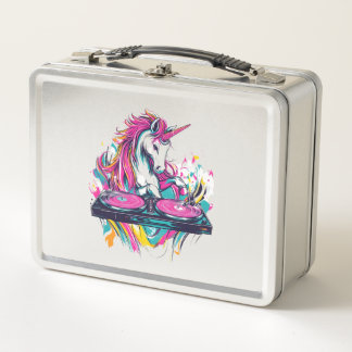 DJ Music Unicorn (1) Metal Lunch Box