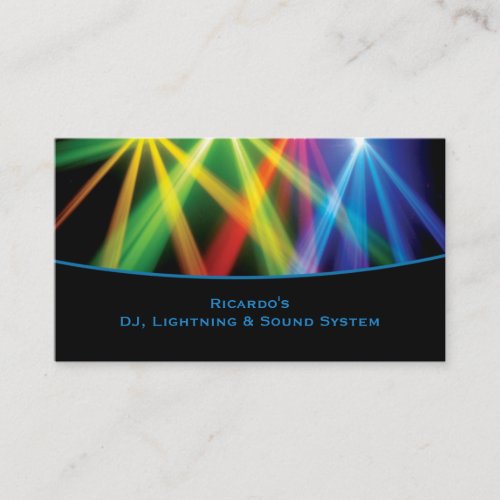 DJ Music Uplighting Business Card