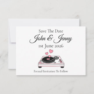 DJ Musician Wedding Save The Date