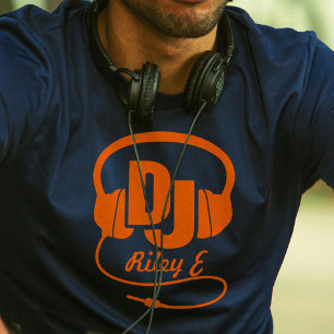 DJ name headphone orange graphic t-shirt Tri-Blend Shirt