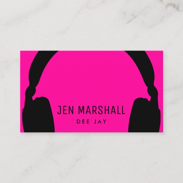 DJ neon pink Business Card (Front)