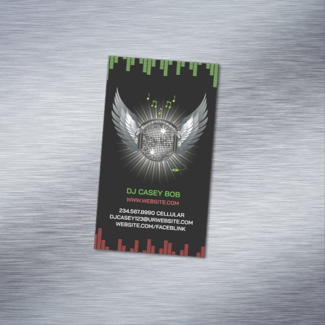 DJ Night Club Business Card Magnet (In Situ)
