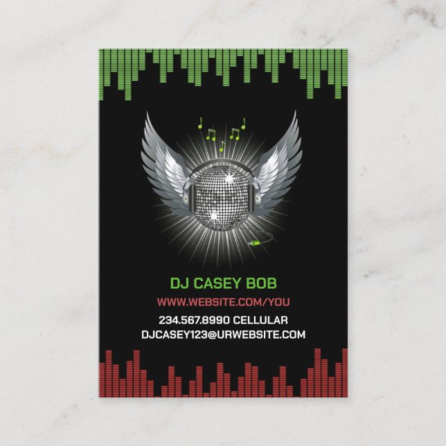DJ Night Club Chubby Business Card (Front)