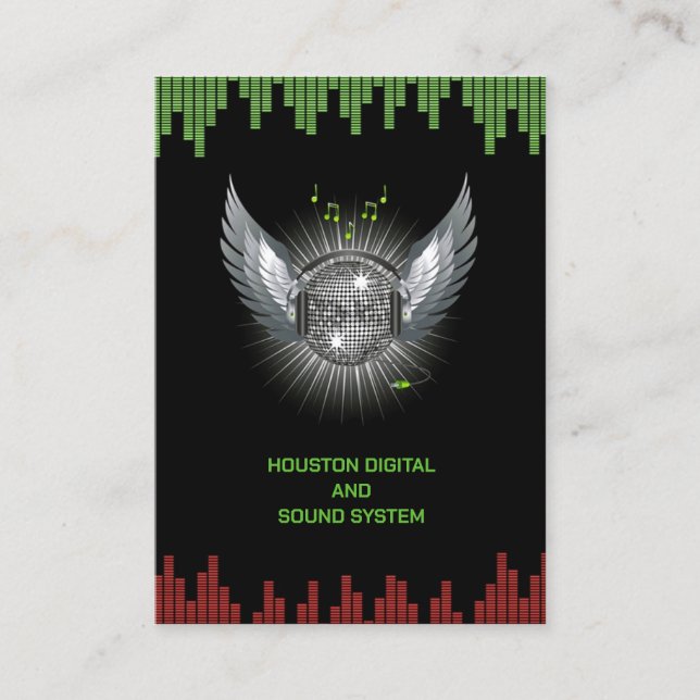 DJ Night Club Chubby Business Card Template (Front)