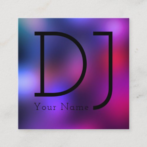 Dj night clubbing style square business card