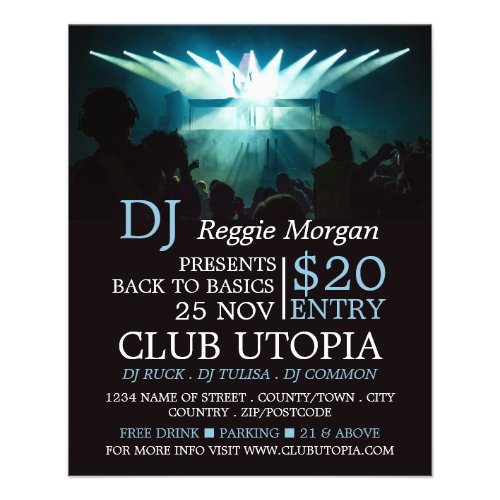 DJ on Stage DJ Club Event Advertising Flyer