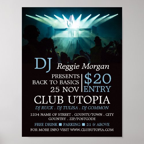 DJ on Stage DJ Club Event Advertising Poster