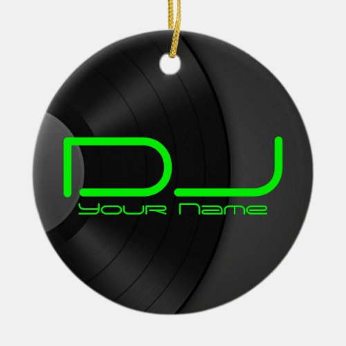 DJ Ornament with Vinyl Backgroud