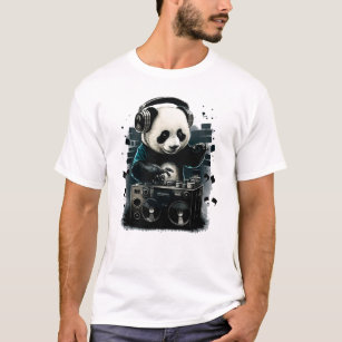 Dj Panda With Headphones Music T-Shirt