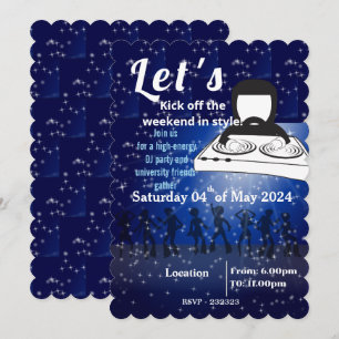 DJ party and university friends gather Invitation