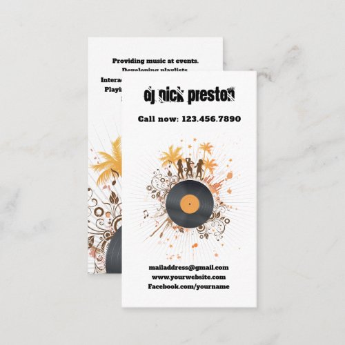 DJ Party Business Card