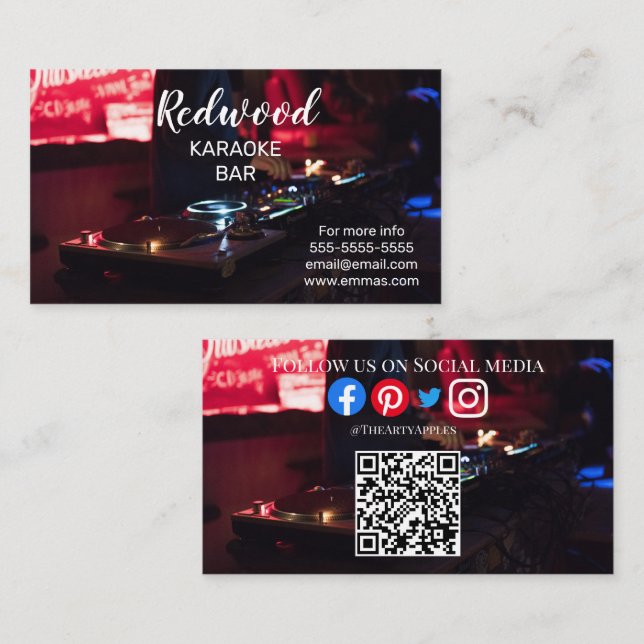 DJ party planner glow stick disco karaoke club Bus Business Card (Front/Back)