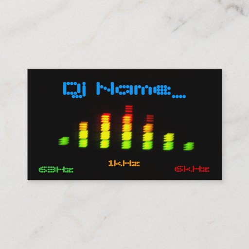 Customizable Dj Personal Equalizer Bar EQ - add your name Business Card