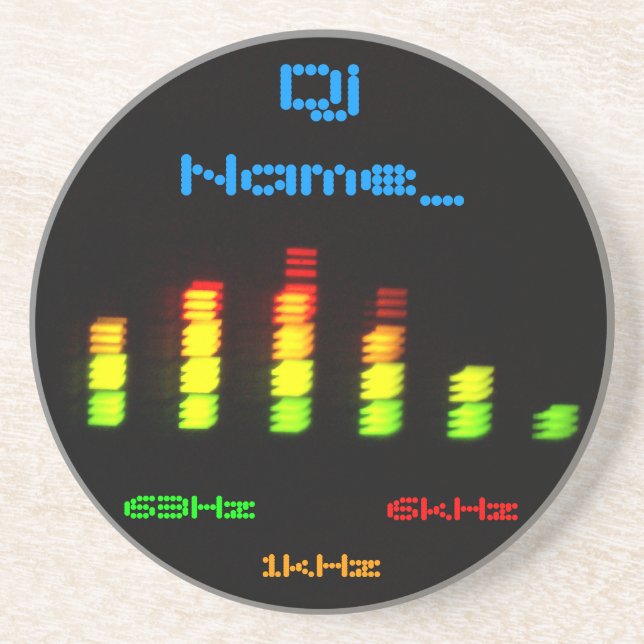 Dj Personal Equalizer Bar EQ - add your name Drink Coaster (Front)
