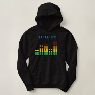 Dj Personalize Equalizer Bar EQ - add your name Embroidered Hoodie