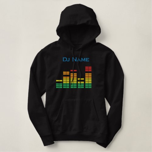 Dj Personalize Equalizer Bar EQ _ add your name Embroidered Hoodie