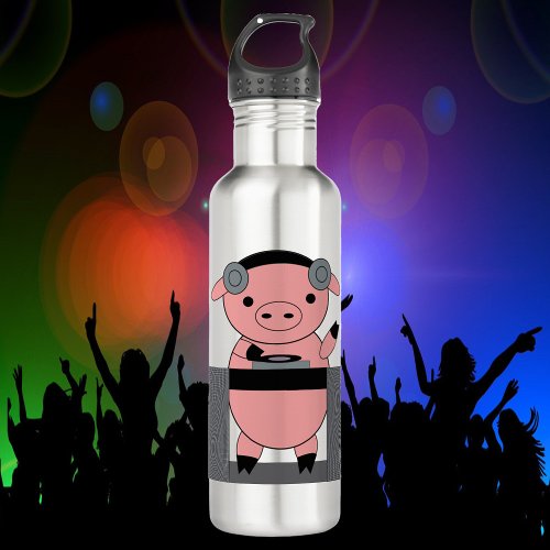 DJ Piggy Kawaii Pig Stainless Steel Water Bottle