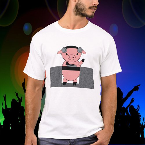 DJ Piggy Pig Animal T_Shirt
