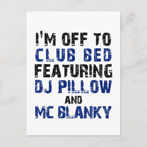 DJ Pillow and Mc Blanky Postcard