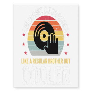 DJ Player Brother Funny Disc Jockey Wedding Gift Temporary Tattoos
