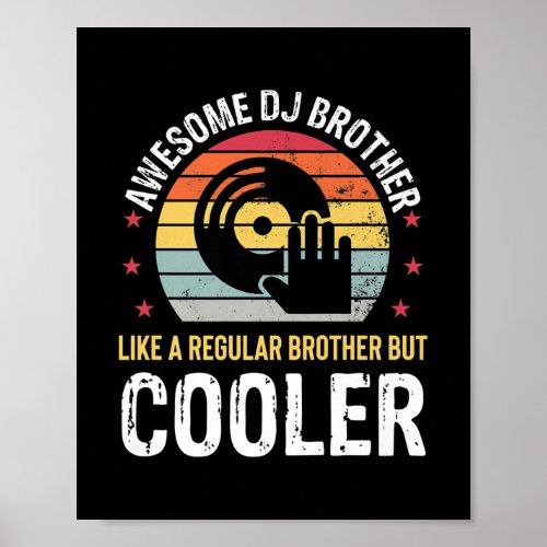 DJ Player Brother Funny Disc Jockey Wedding Party Poster