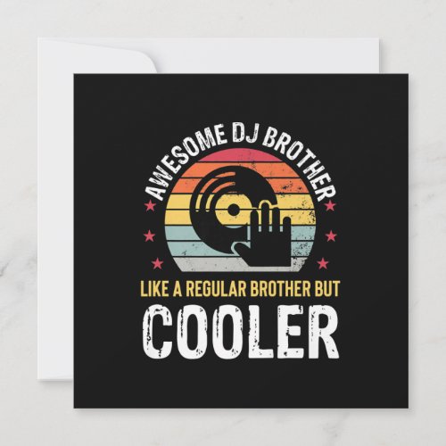 DJ Player Brother Funny Disk Jockey Wedding Party Holiday Card