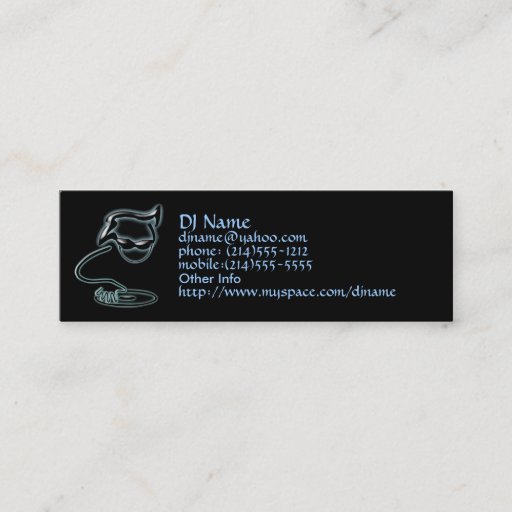 Customizable DJ Profile Card Business Cards