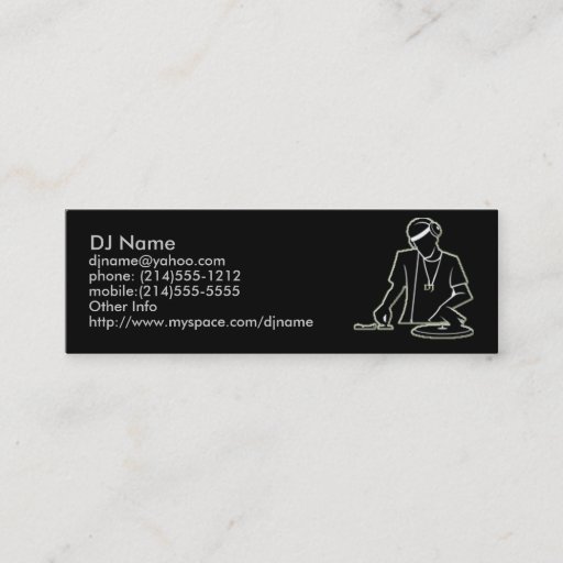Customizable DJ Profile Card Business Card