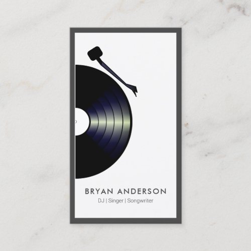 DJ Record Turntable Business Card