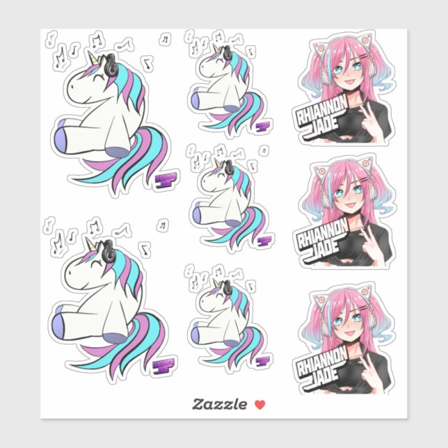 DJ Rhiannon Jade logo pack vinyl sticker/decal Sticker (Sheet)