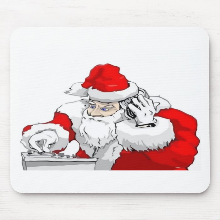 DJ Santa Claus Mixing The Christmas Party Track Mousepad