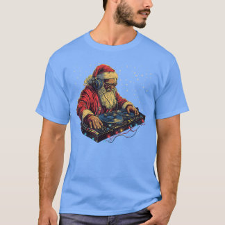 DJ Santa Claus Spinning Christmas Beats Funny Hous T-Shirt