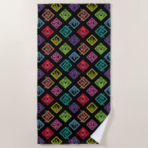 DJ Scooby-Doo Pattern Beach Towel