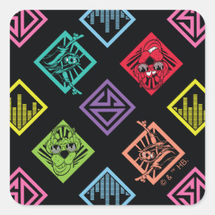 DJ Scooby-Doo Pattern Square Sticker