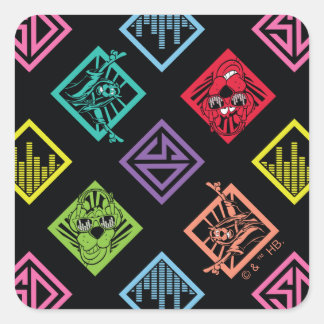 DJ Scooby-Doo Pattern Square Sticker