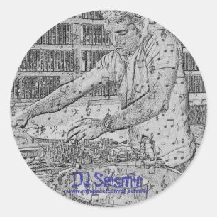 DJ Seismic- Makin Music! Classic Round Sticker