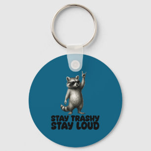 DJ Shades Trash Panda Raccoon Rock Keychain