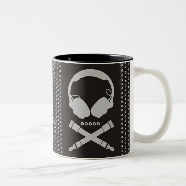 Dj Skull Two-Tone Coffee Mug (Right)