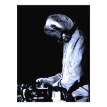 DJ Sloth Photo Print