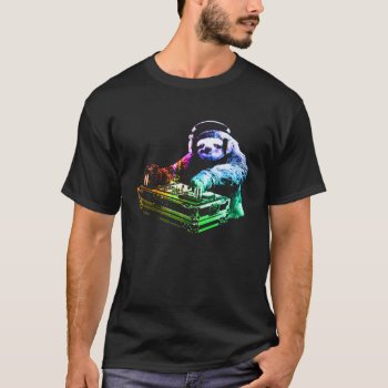 Dj Sloth T-shirt by RobotFace at Zazzle