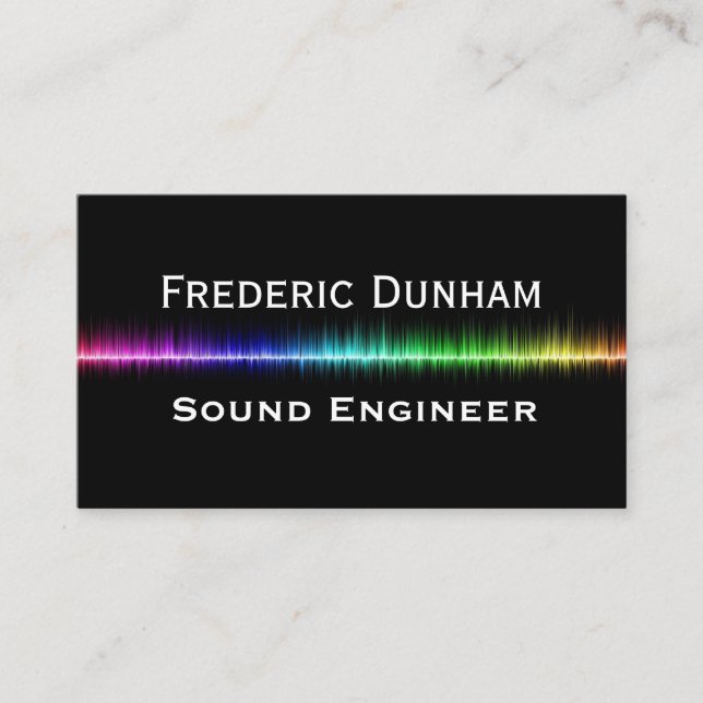 DJ Sound Engineer Music Rainbow Business Cards (Front)