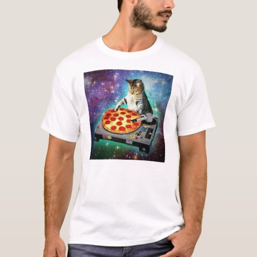 DJ Space Cat Spinning some sweet Za T-Shirt