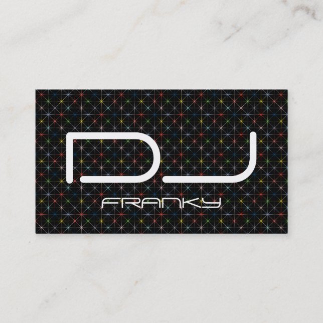 DJ sparkling pastel stars Business Card (Front)