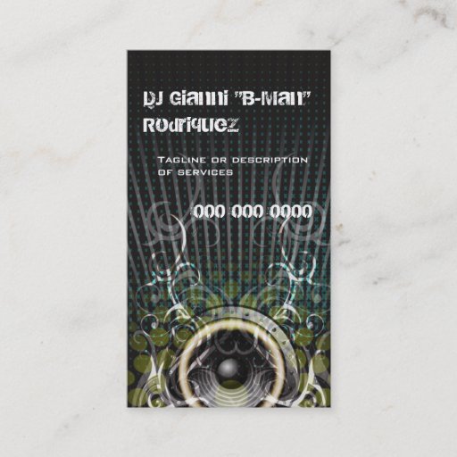 Customizable DJ Speaker Rays Business Card