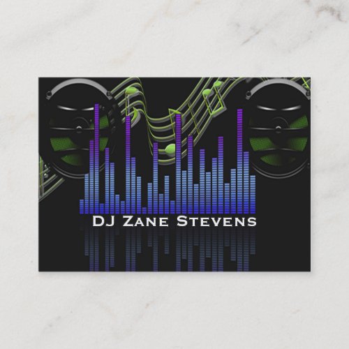 DJ Speakers Music Staff Notes Sound Bar Business Card
